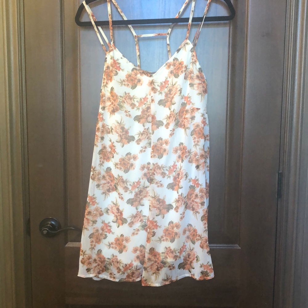 Orange floral dress